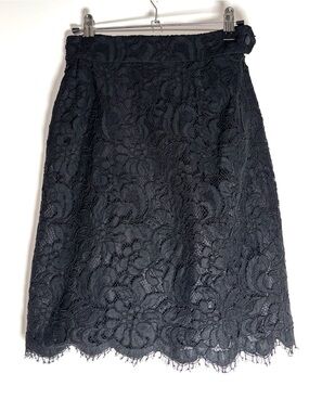 Christian Lacroix Black Lace Romantic Pencil Skirt